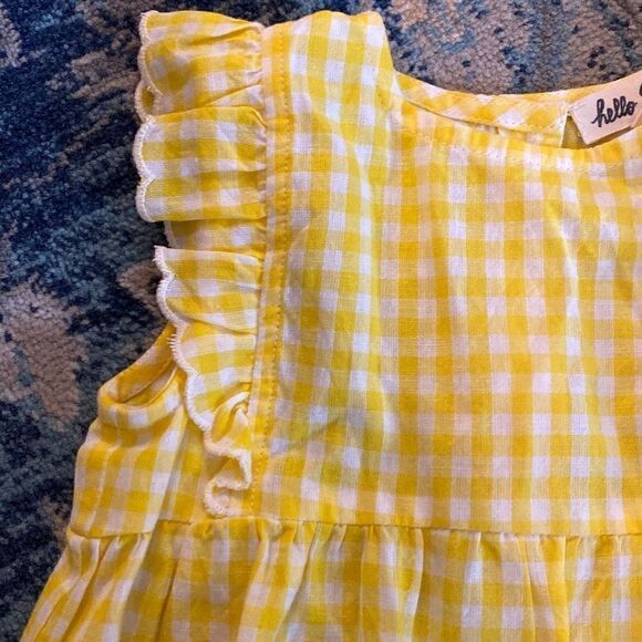 HELLO SIMONE 18m Titi Gingham Romper and Calista Gingham Hat - Picture 2 of 6